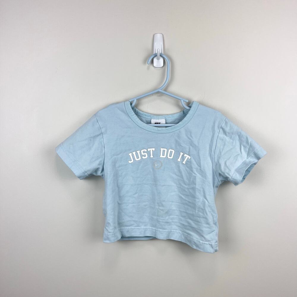 Nike Sportswear Just Do It Short Sleeve Crop Blue T-Shirt L
